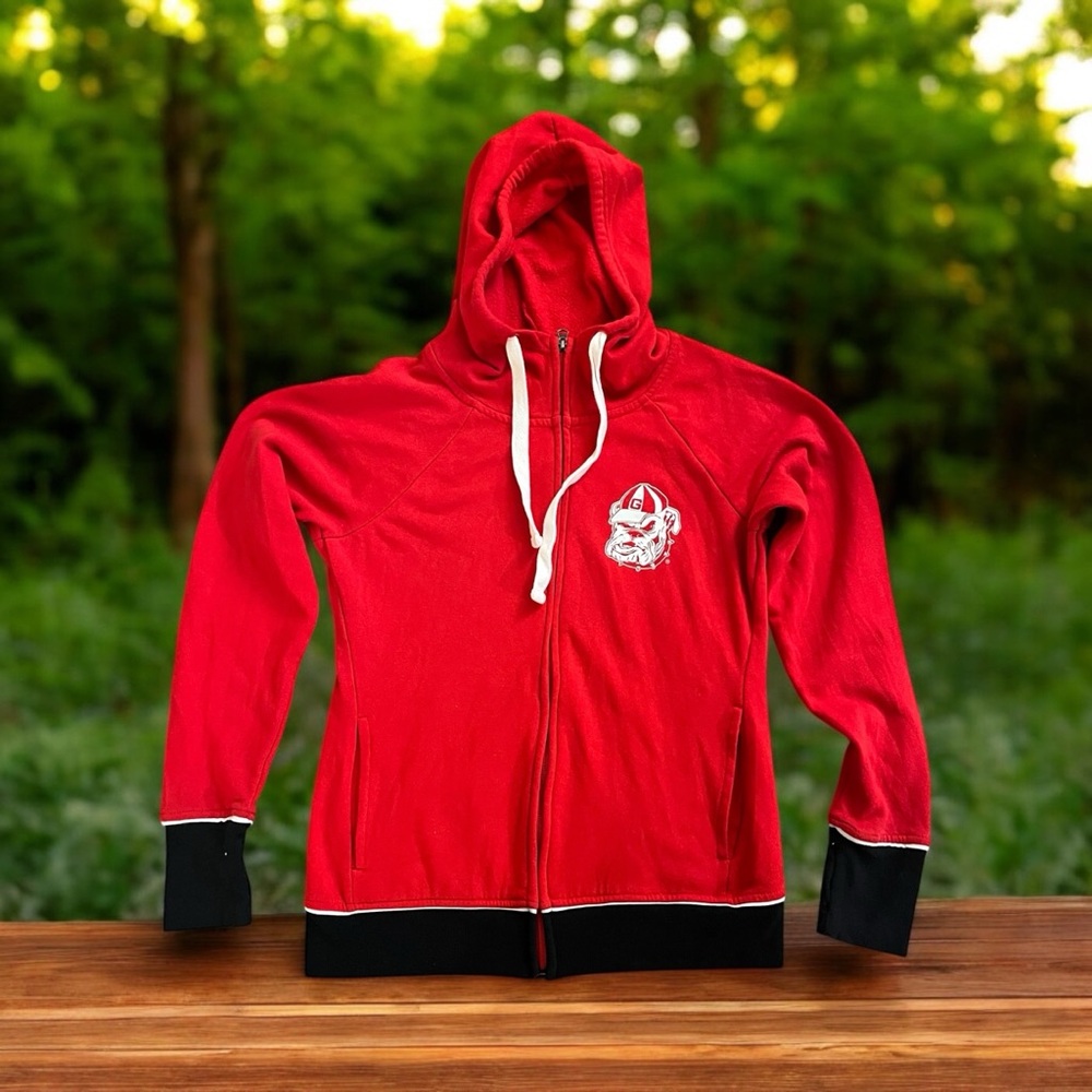 Genuine College Product 4her Georgia Bulldogs Full Zip Red Hoodie Sweatshirt‎
